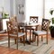 Baxton Studio Dayna Grey Upholstered and Walnut Wood 5-Piece Dining Set 173-9874-10897 - alternate 9